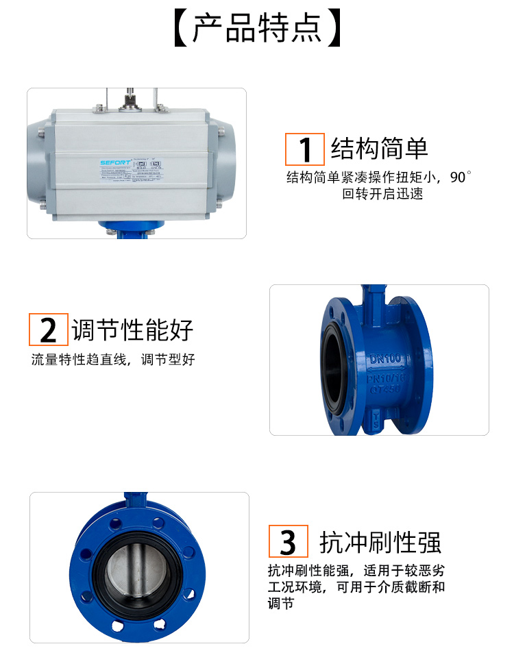 SEFORT氣動(dòng)法蘭蝶閥帶附件 SEFORT氣動(dòng)法蘭蝶閥帶附件